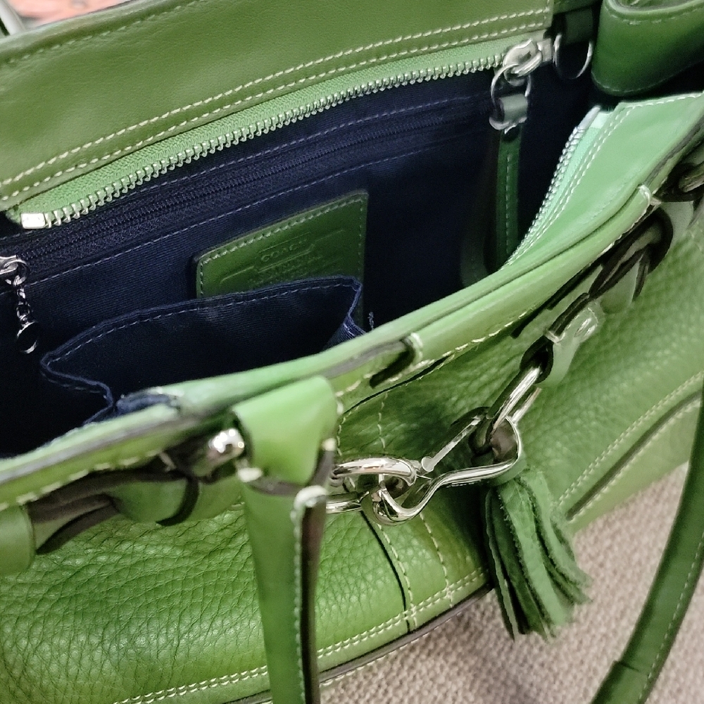 Coach Vibrant Green Leather Satchel - Picture 5 of 5